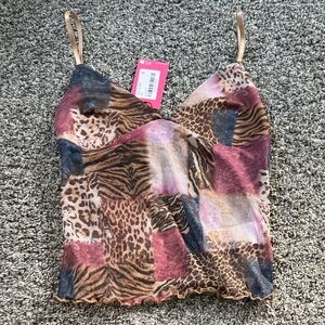 Multicolor Animal Print Women's Top